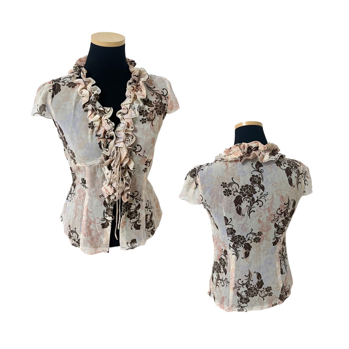 오리엔탈 반팔 블라우스 가디건 상품이미지1