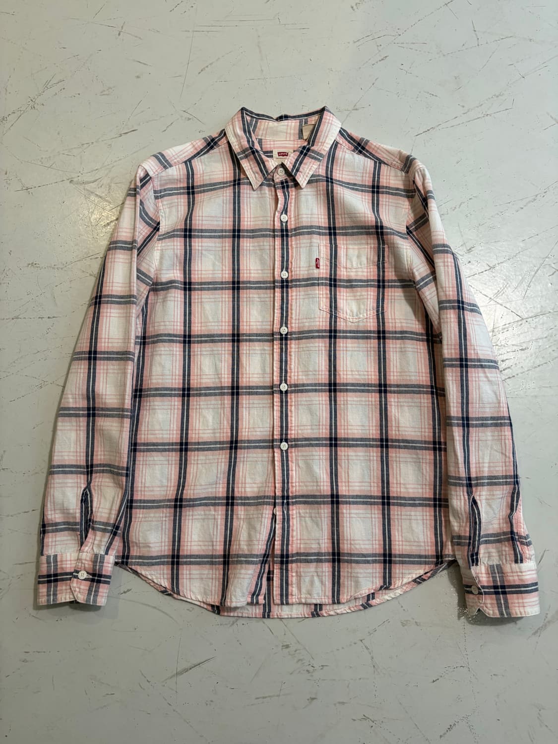 Levi’s 핑크 체크 셔츠 M  상품이미지3