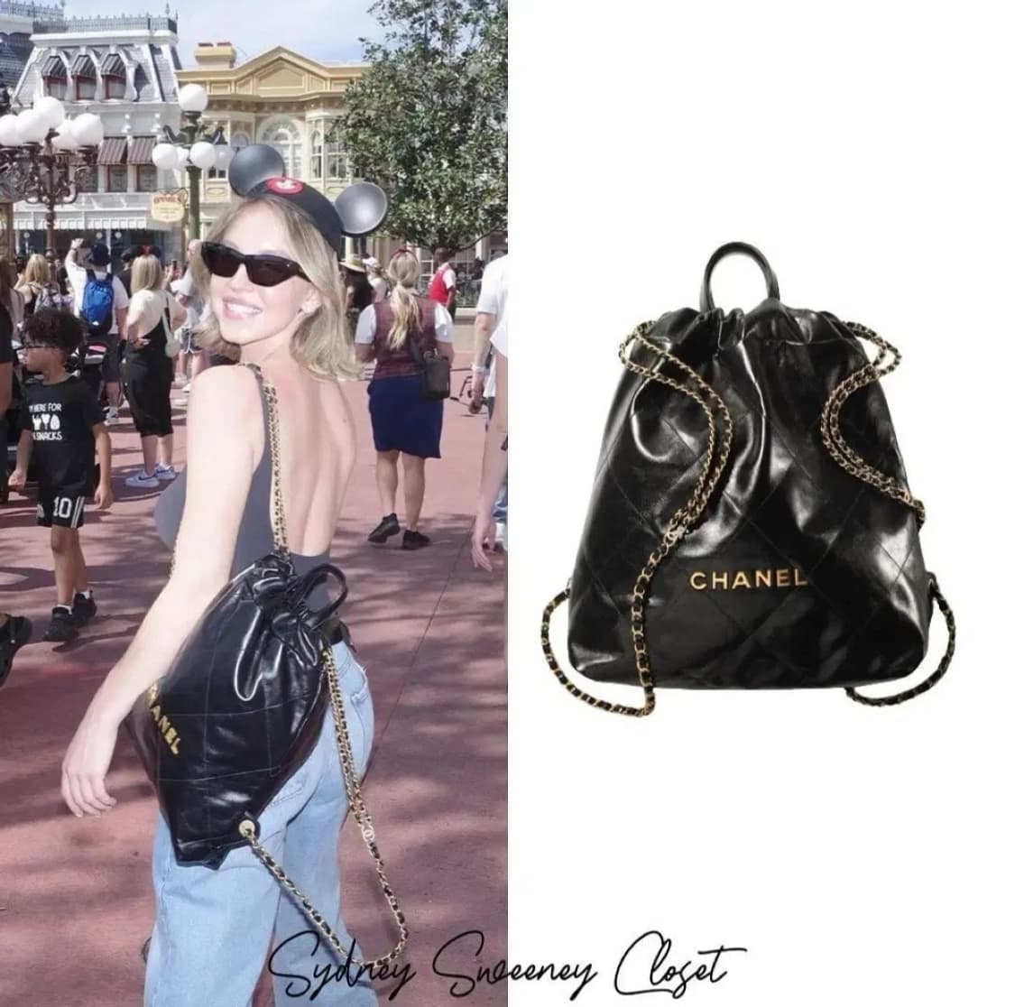 [거의 새제품] 정품 샤넬 22백 미듐 블랙 금장 체인 (숄더백/백팩) 상품이미지10