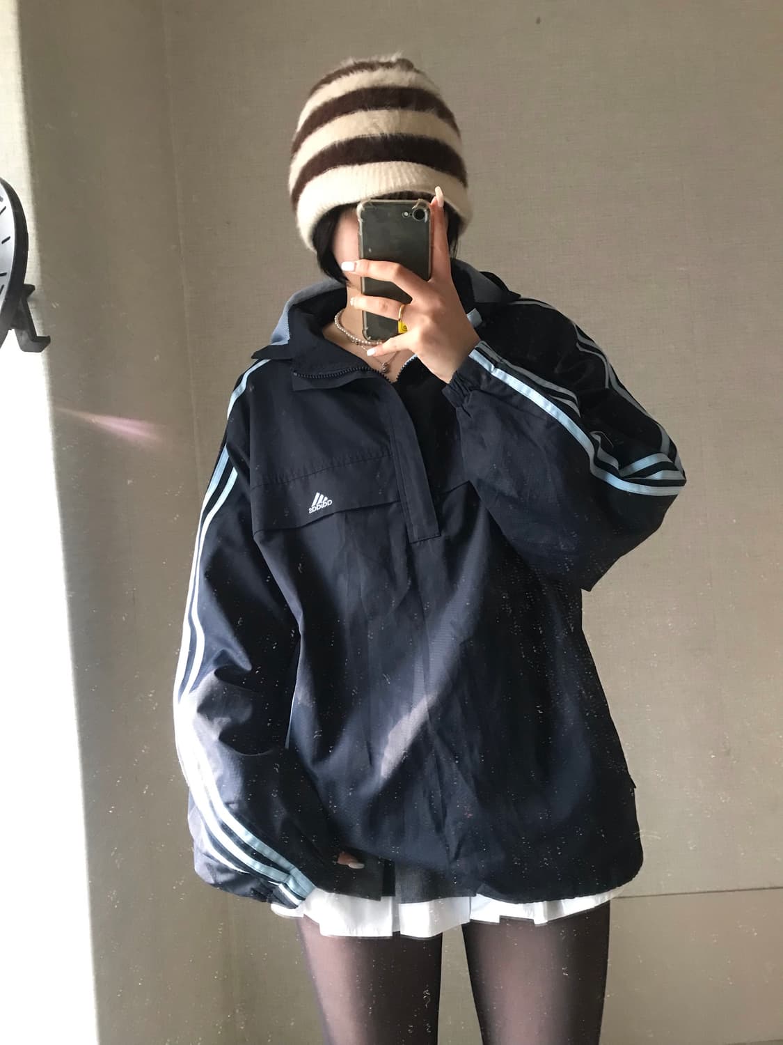 아디다스00s 네이비 연하늘 아노락 상품이미지1