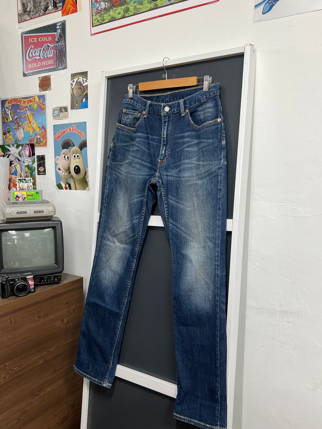 Levis 리바이스 551 워싱 진청 데님 팬츠 상품이미지6