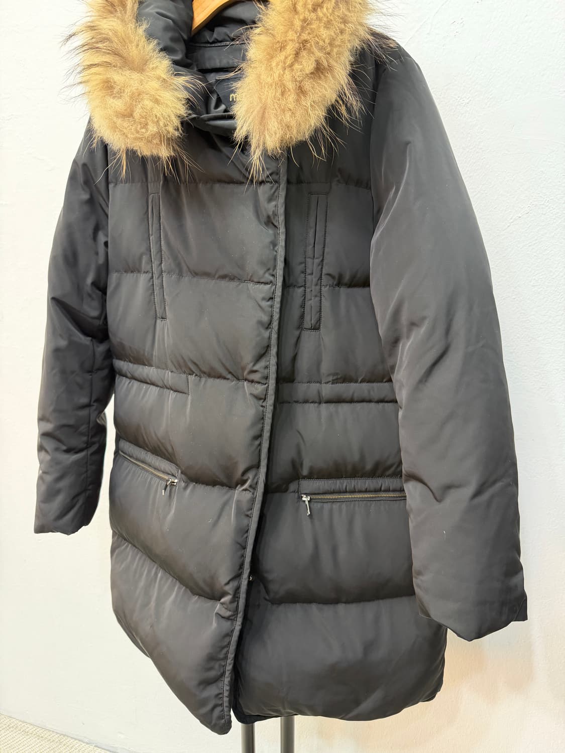 정품) 마쥬 블랙 라쿤 퍼 패딩 2 상품이미지3