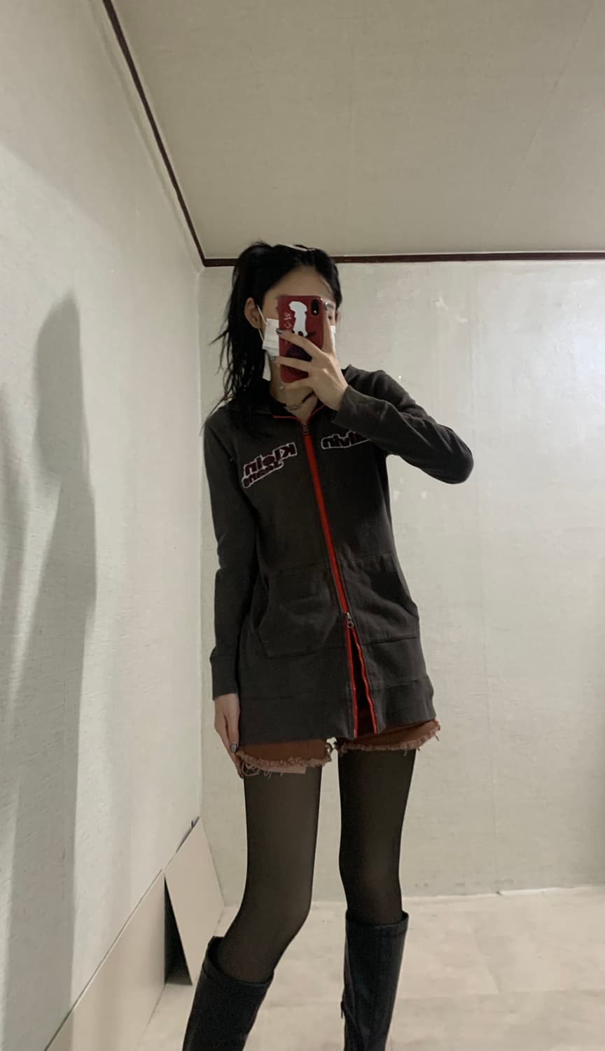 brown 2way hood zip-up 상품이미지3