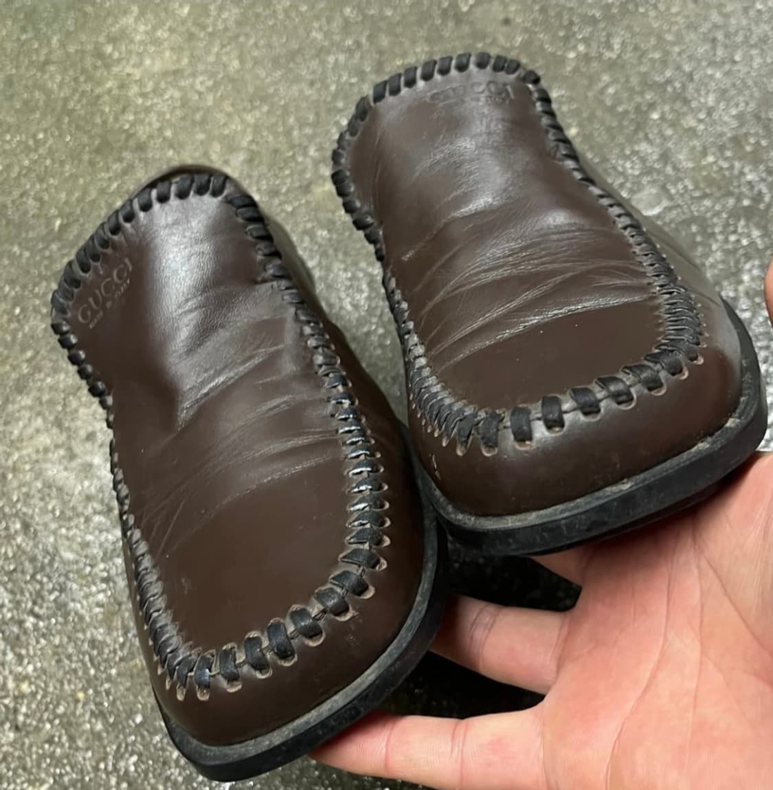 구찌 올드가죽 로퍼 브라운 260-265 상품이미지3