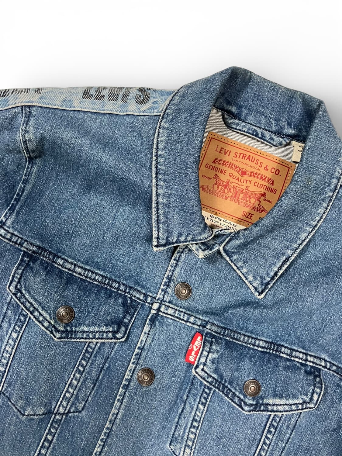 프리미엄 리바이스 데님 자켓 로고 라인 S 상품이미지1