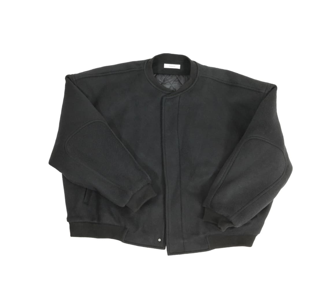 [OS] 논노드 울 서지 봄버 자켓 블랙 상품이미지1