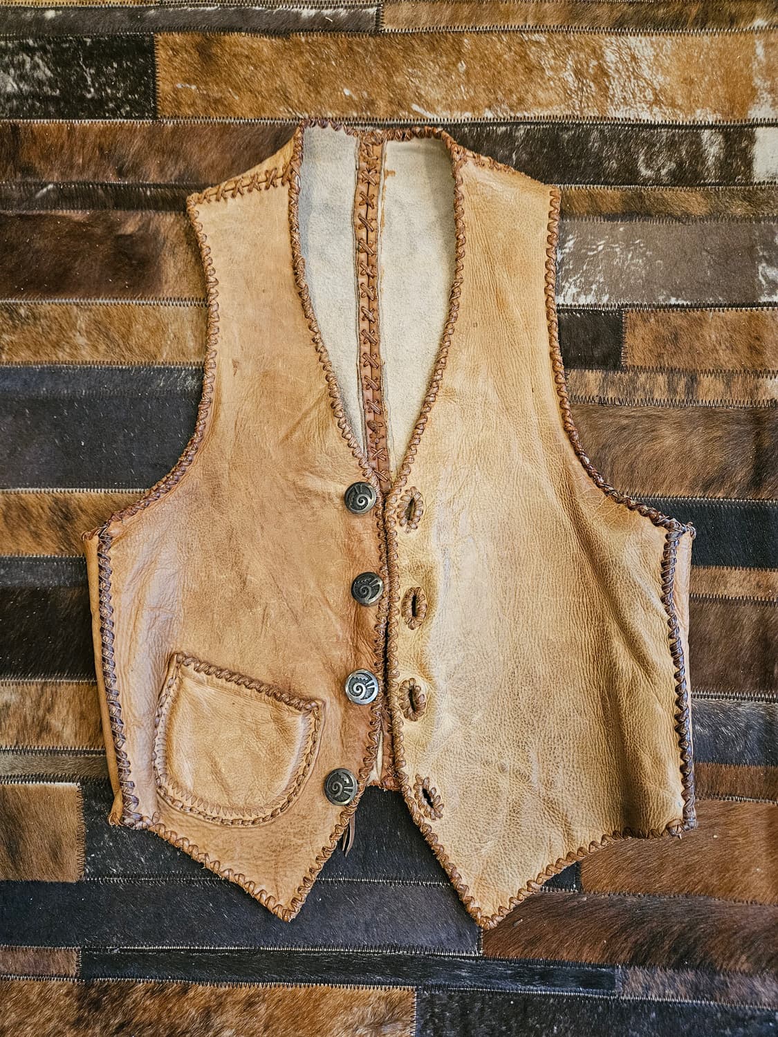 70s 빈티지 레더 베스트  상품이미지1