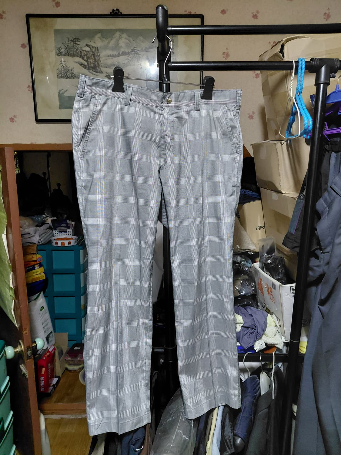 [팬텀]여름용 체크바지 35(허리둘레88센티)사이즈 상품이미지1