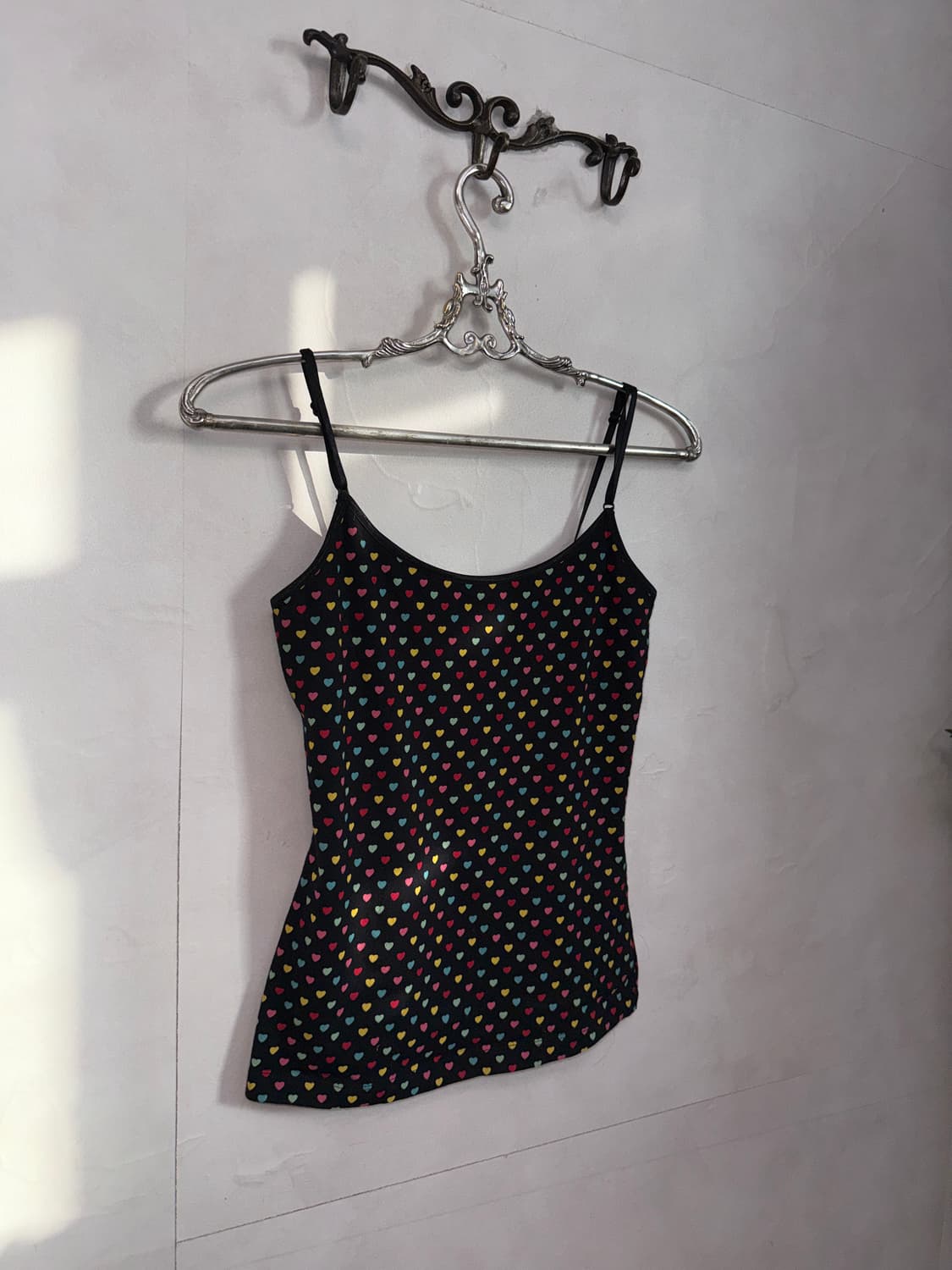 Black color mix heart pattern sleeveless 상품이미지2