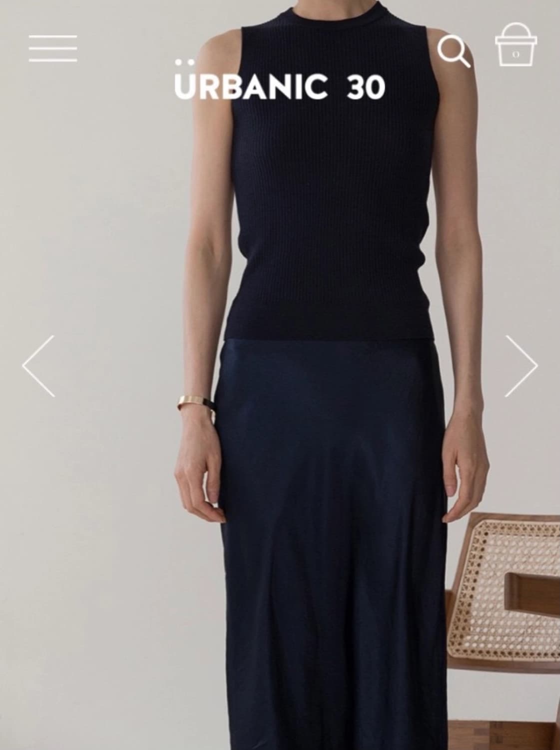 얼바닉30 새틴스커트 네이비 상품이미지2