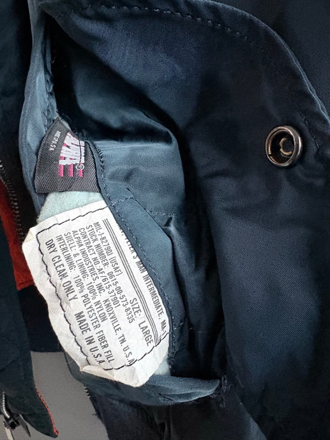 (L) 알파 인더스트리 80s USA 빈티지 MA-1 네이비 상품이미지4