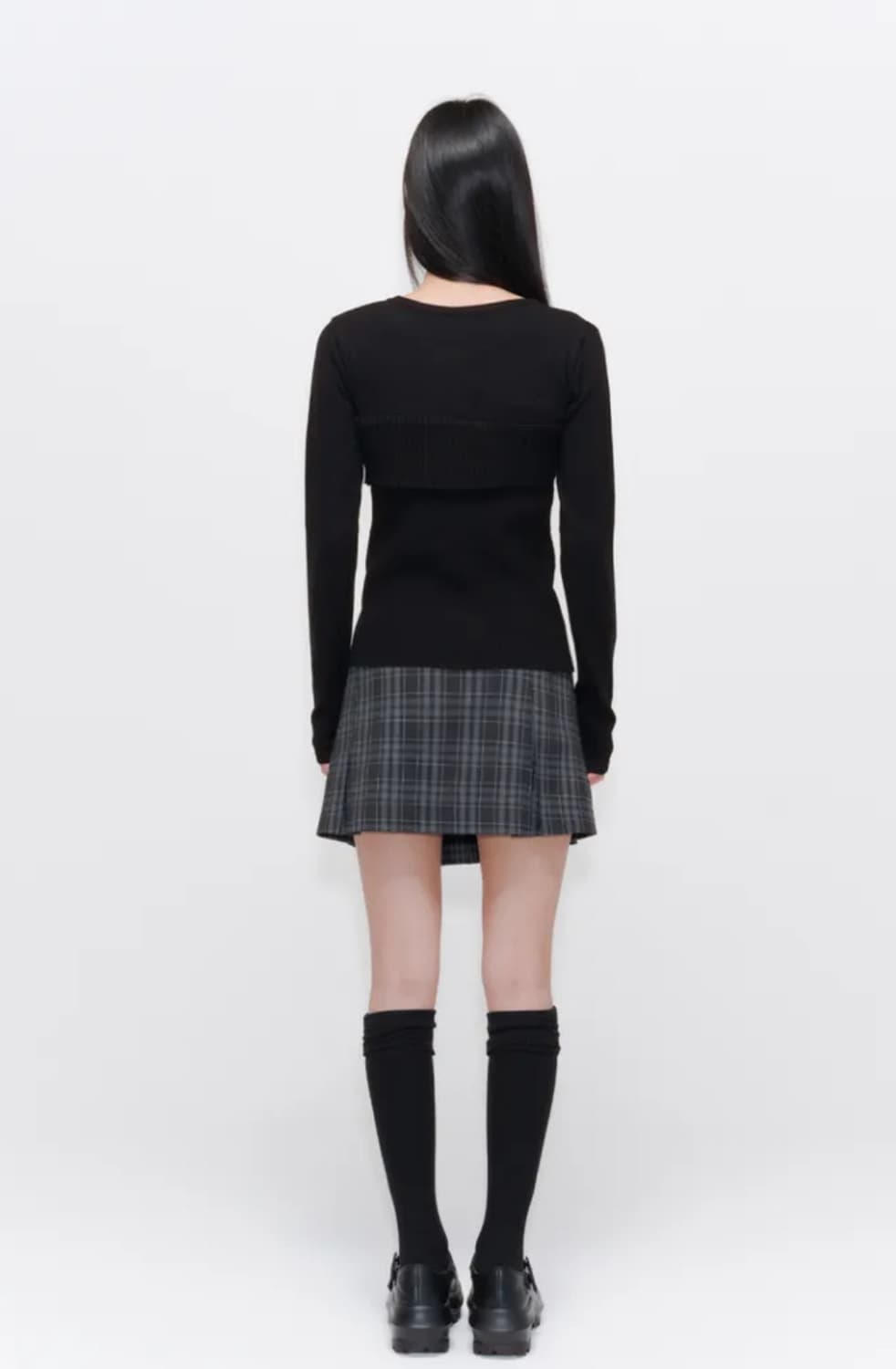 미세키서울 레이어드 플립 니트 블랙 상품이미지4