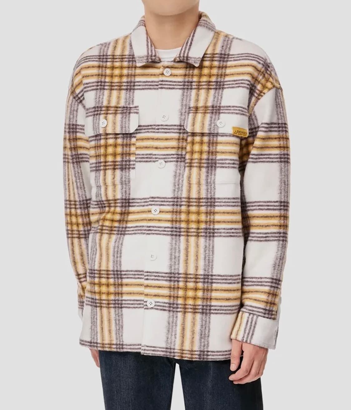 [2XL/XXL] 디키즈 체크 셔츠 자켓 셔켓 / 크림 상품이미지1