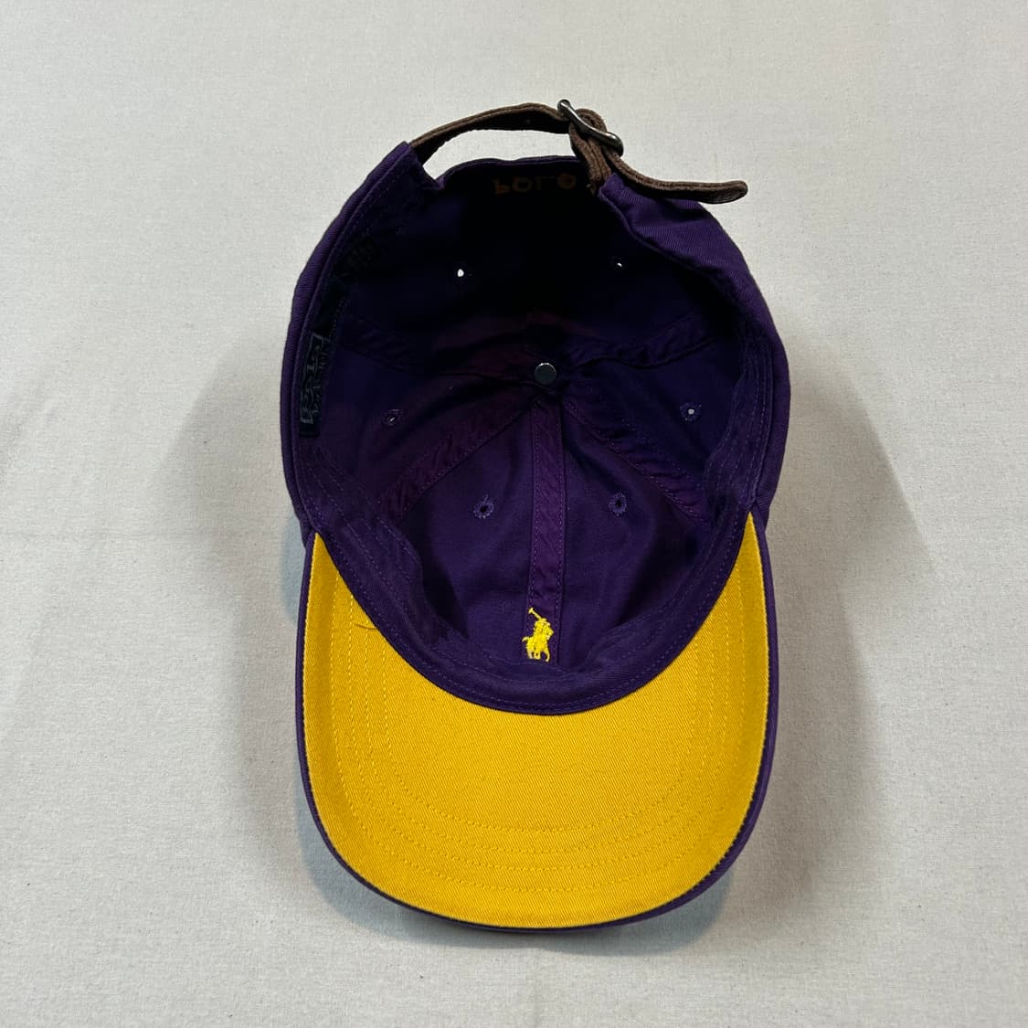 폴로 랄프로렌 보라색 볼캡 모자 가죽스트랩 정품 상품이미지6