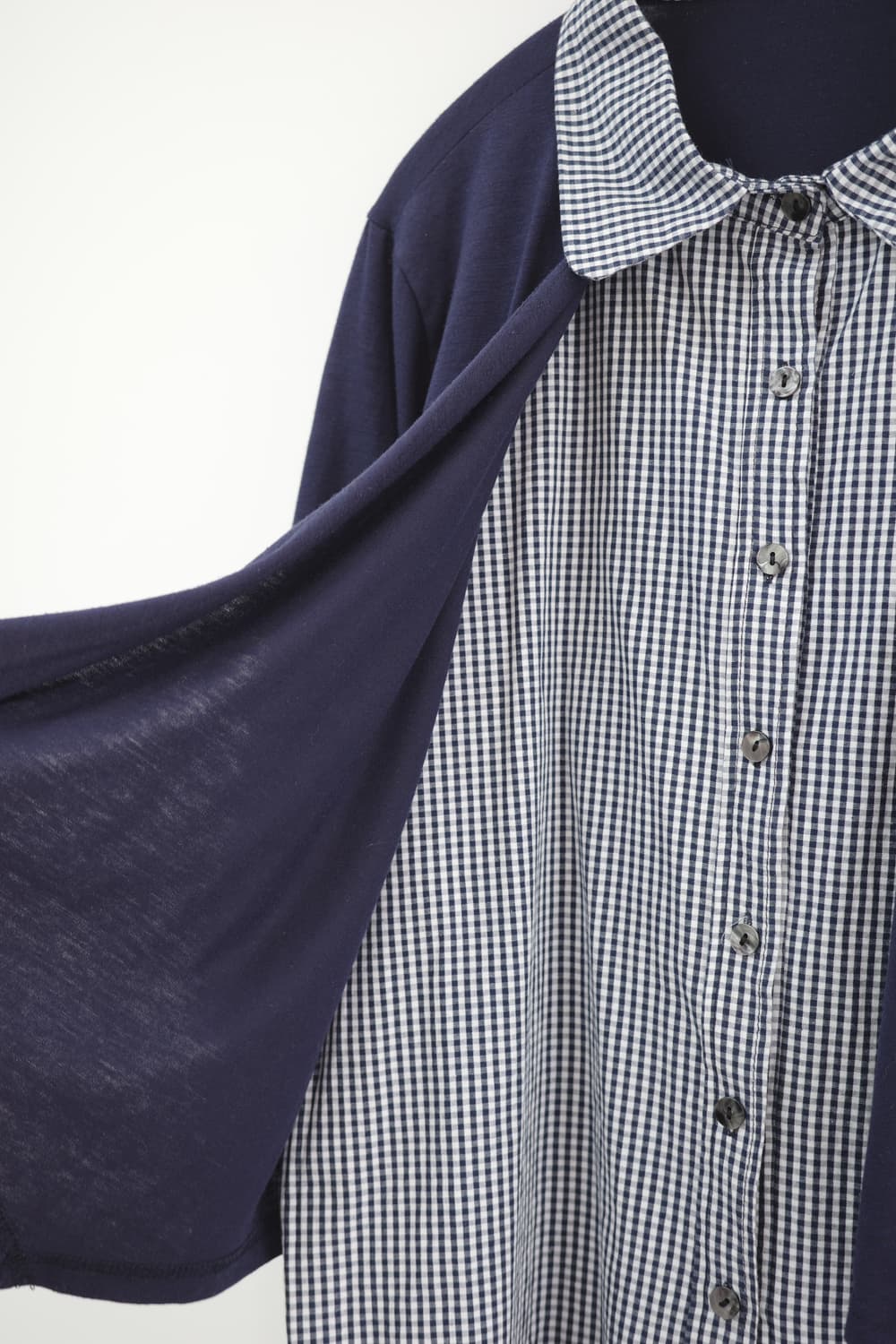  Check cardigan layered T-shirt 상품이미지4