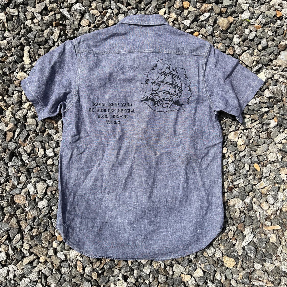 AVIREX 린넨 코튼 혼방 샴브레이 셔츠 (실측확인) 상품이미지7