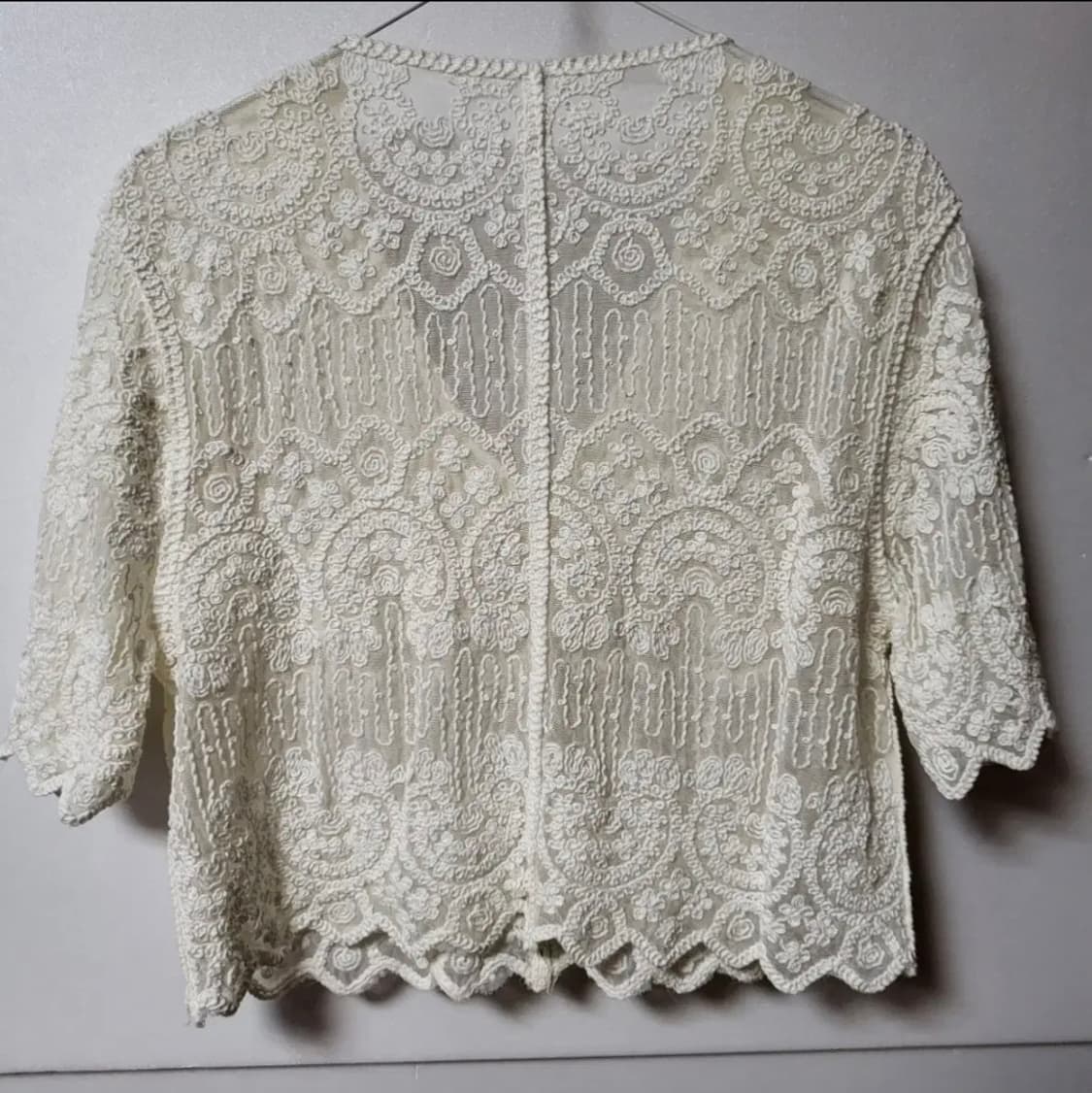 517 ) s급 고퀄 크롭 자수 블라우스 망사가디건 55 편집샵 5만원대 상품이미지3