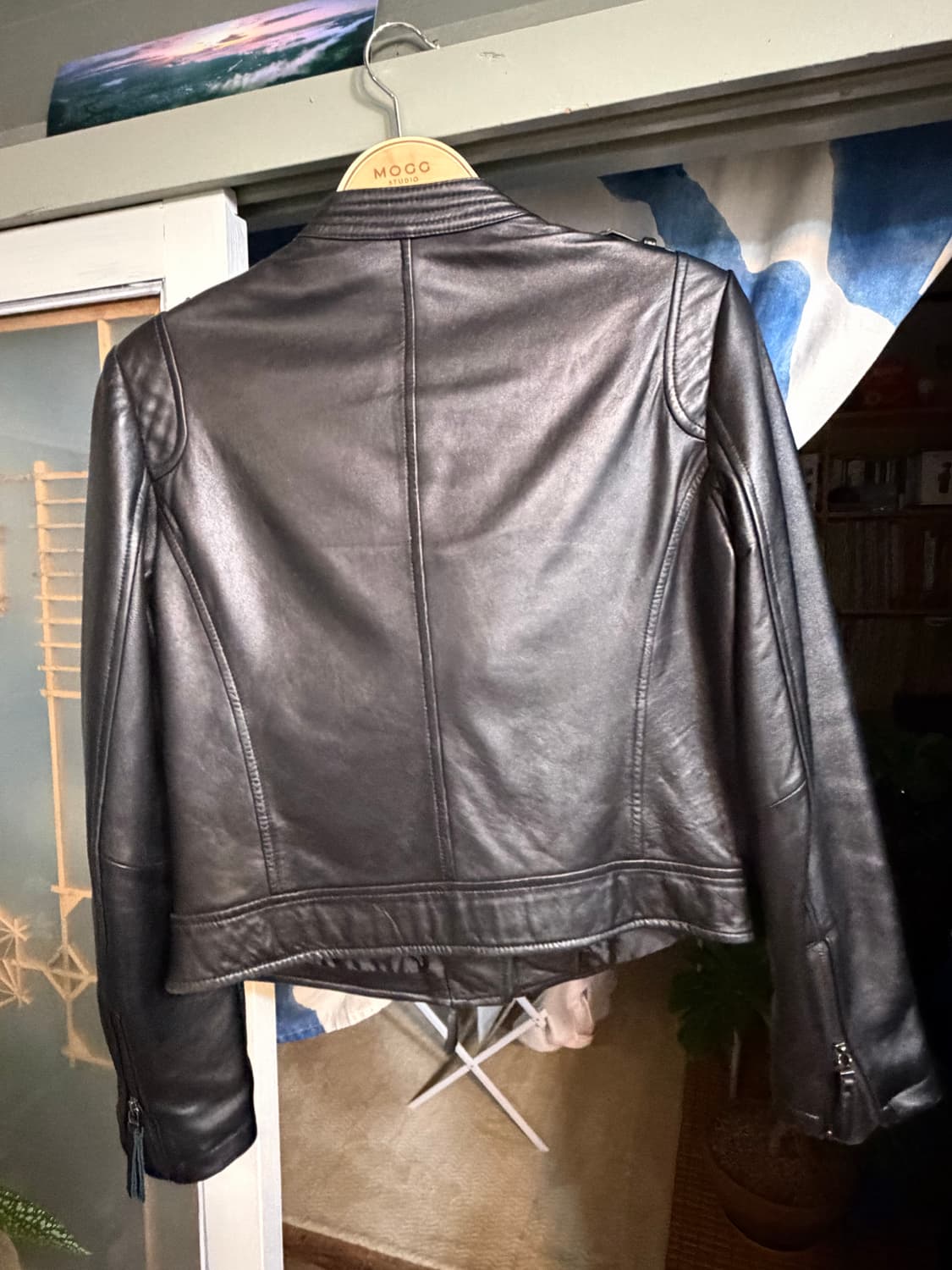 BOSROOM 양가죽 라이더 자켓 블랙 상품이미지2