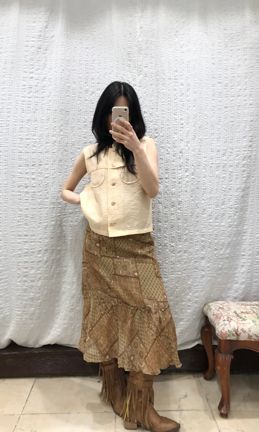 earthy flow boho skirt 상품이미지3