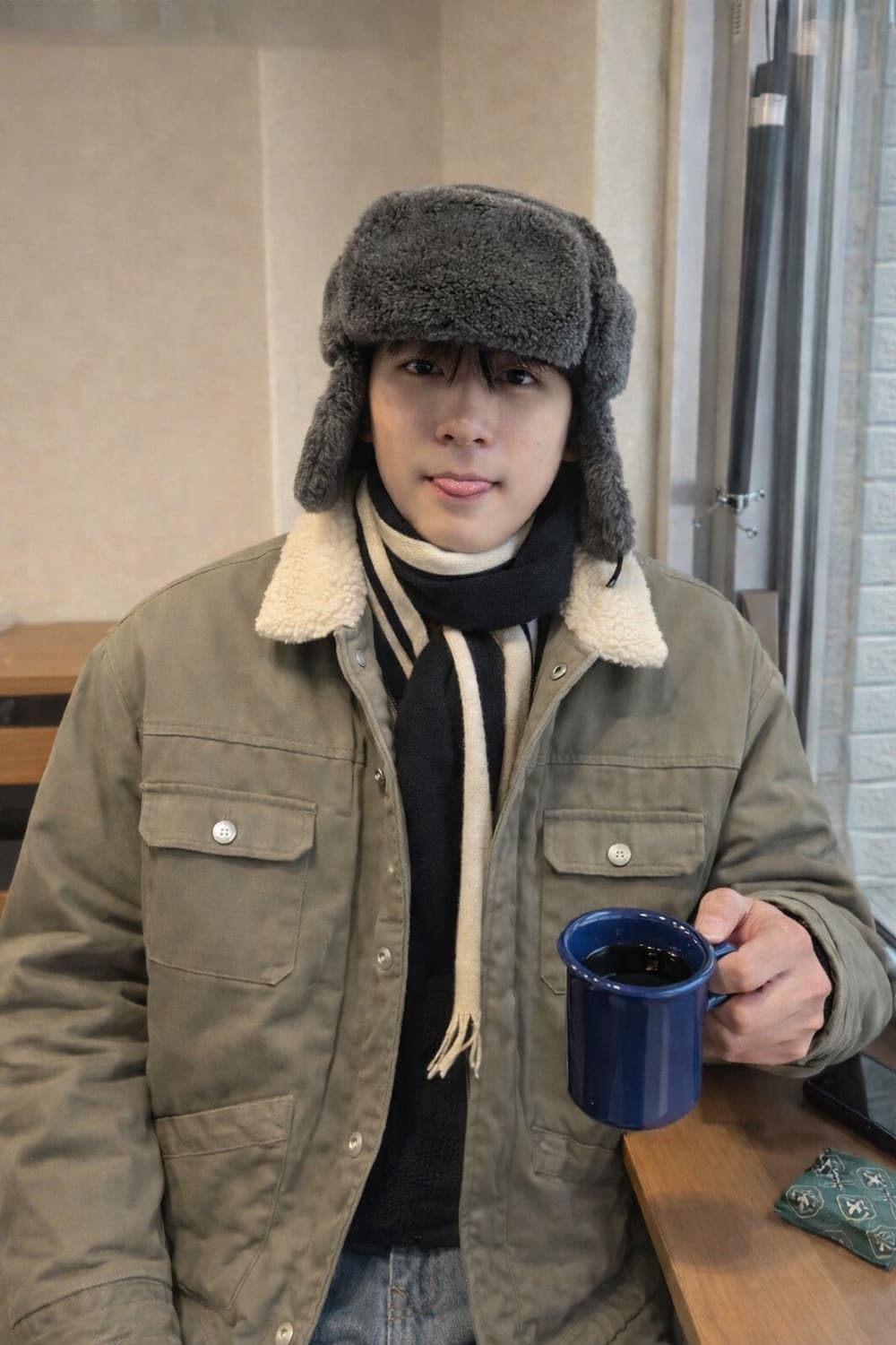 헤비웜 트러커자켓 L사이즈 카키색입니다! 상품이미지1