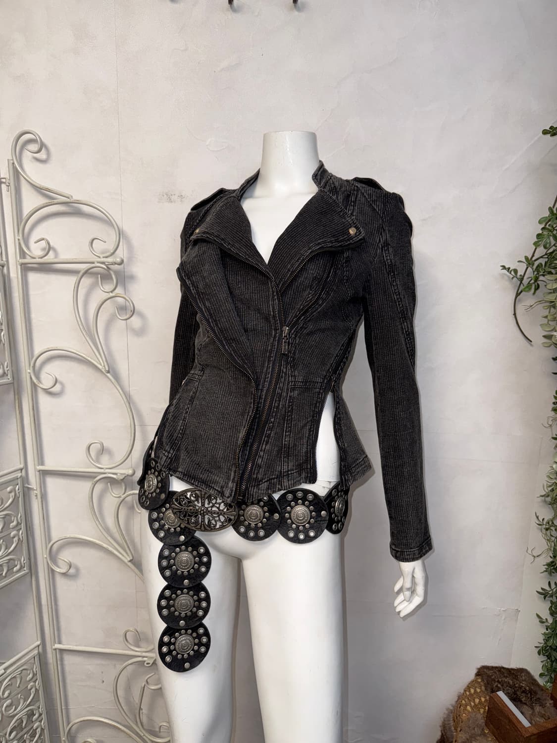 Washing charcoal zipper cotton rider jk 상품이미지1