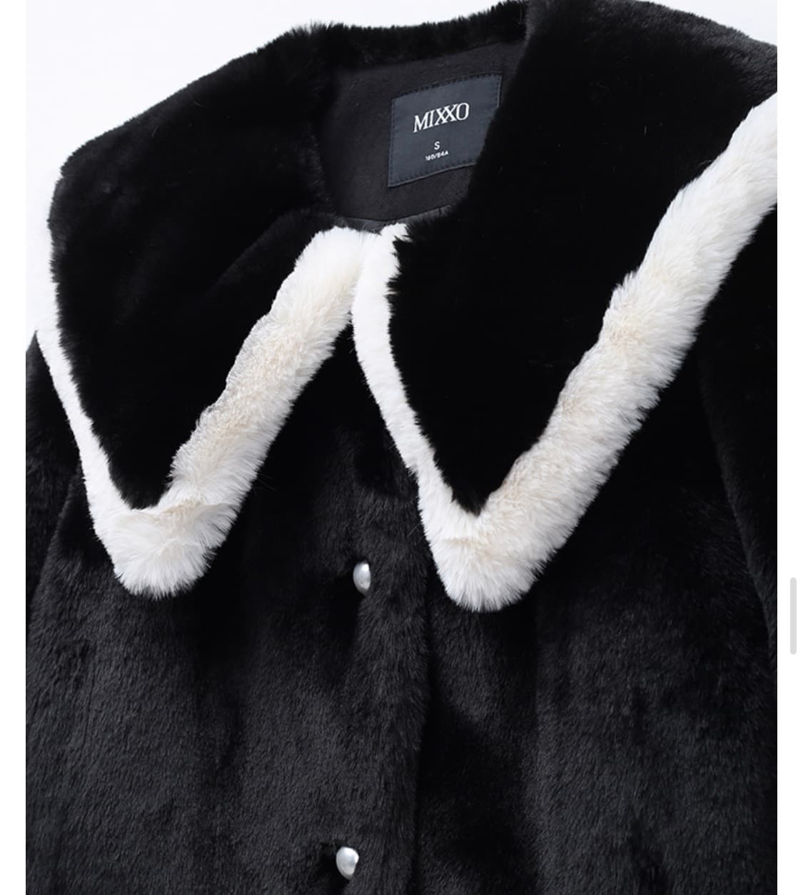 [새상품]미쏘 빅카라 퍼 숏 자켓 블랙 M 상품이미지6