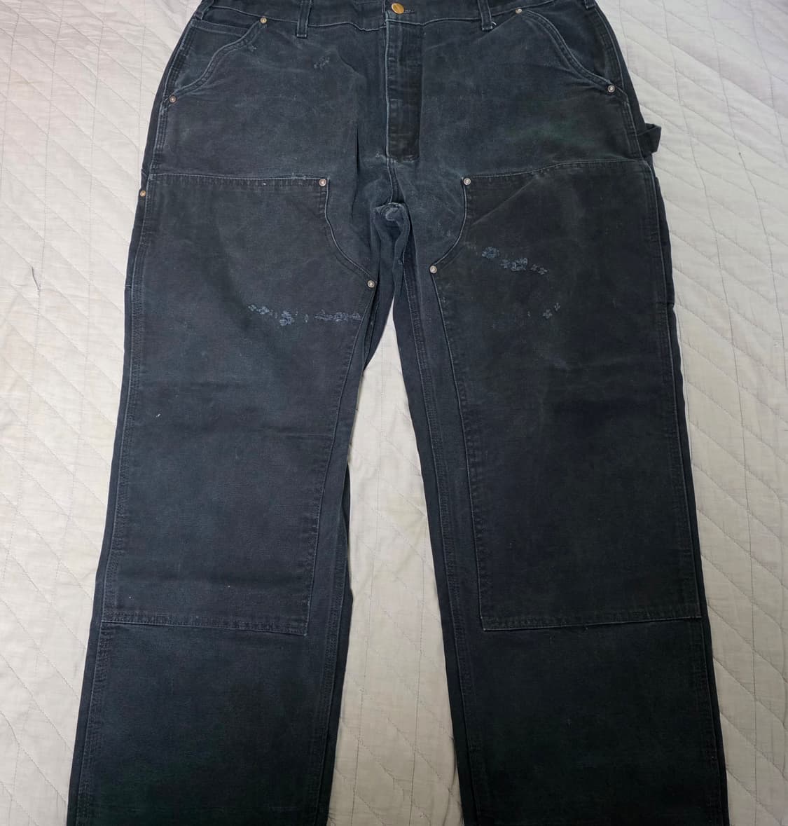 [40X30] 00s 빈티지 칼하트 더블니 B01 BLK 워크팬츠 BK2 상품이미지1