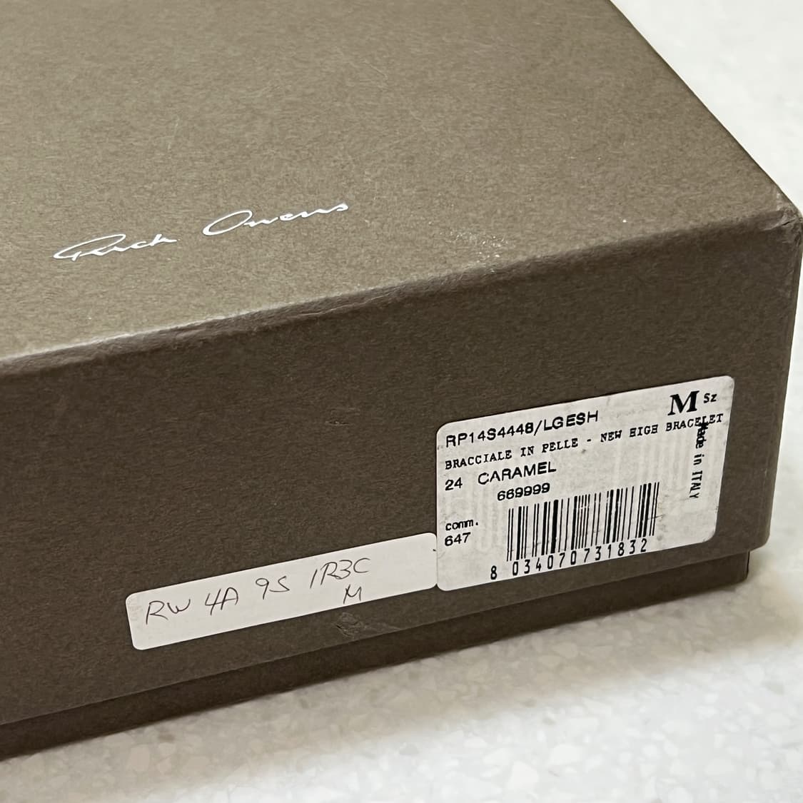 릭오웬스 14SS "VICIOUS" 레더 커프 팔찌 카라멜 상품이미지7