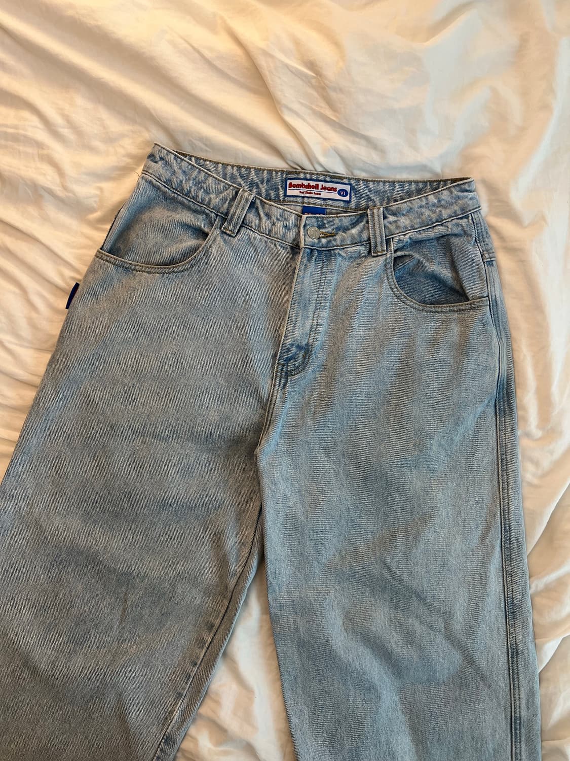 bombshell 루즈핏 베기 데님 라이트 워시 32x32 상품이미지3