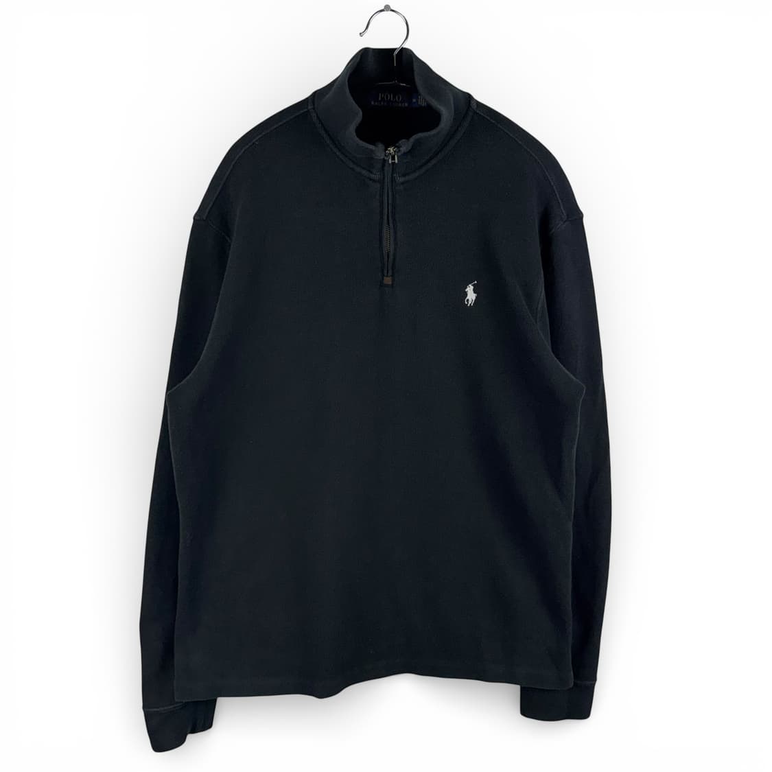 (M) 폴로 랄프로렌 하프집 니트 블랙 상품이미지1