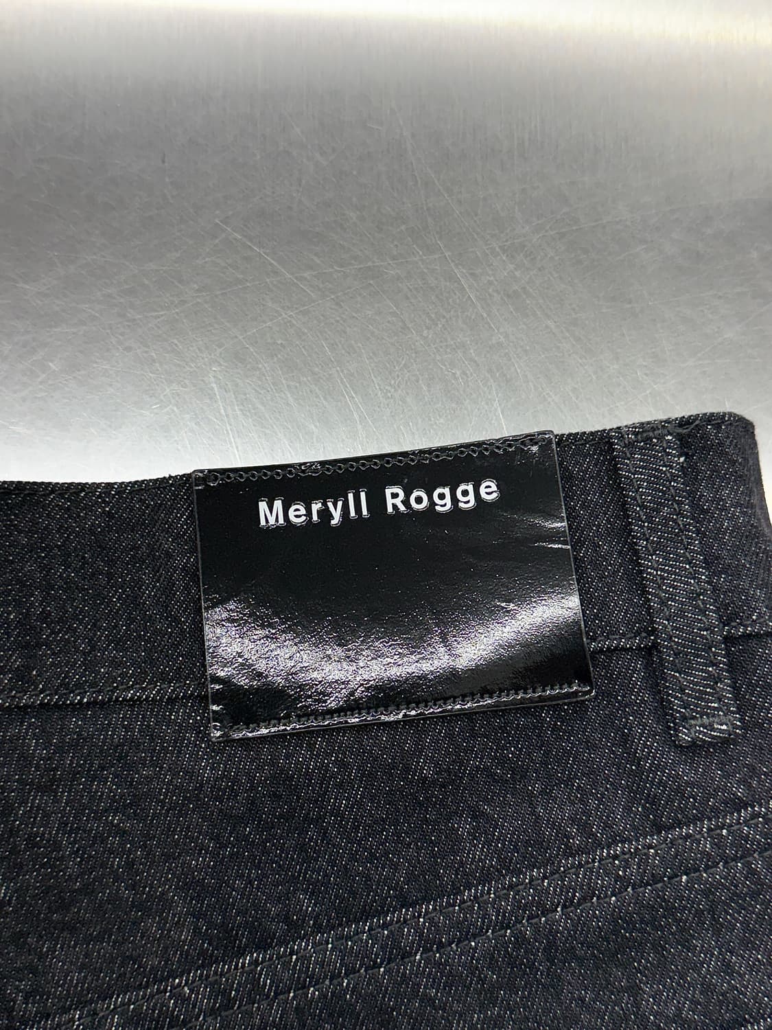 메릴 로게 블랙 타탄 컷오프 데님 팬츠 상품이미지10