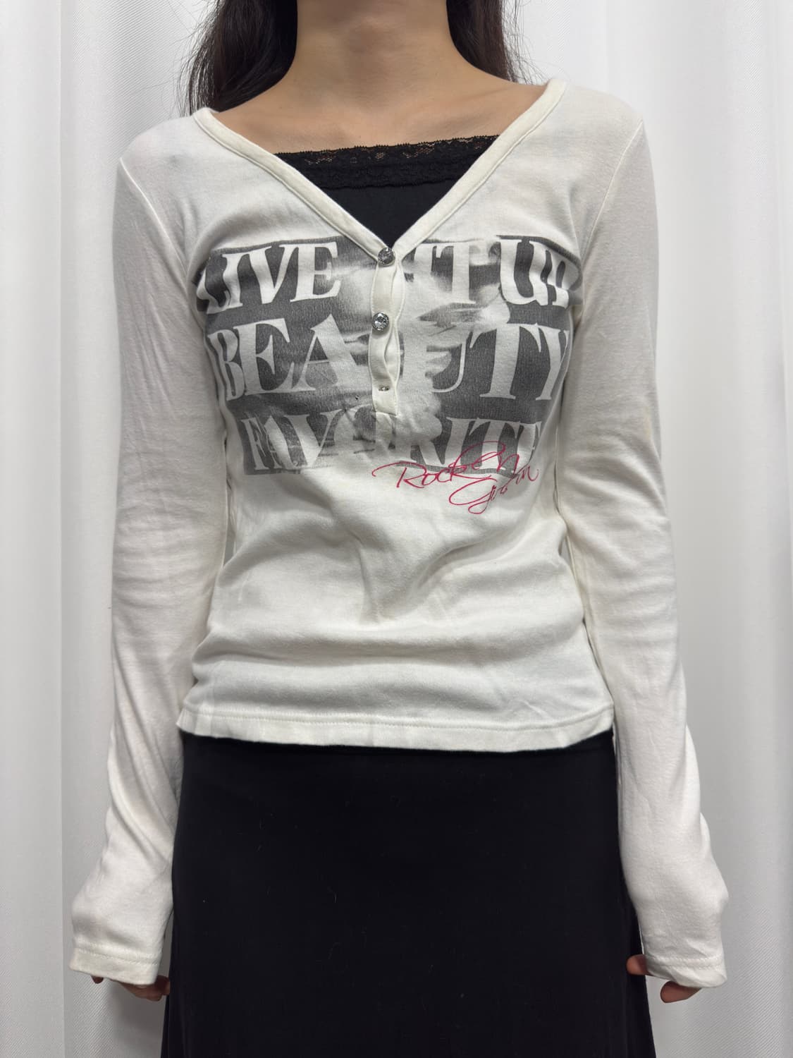 white printing top 상품이미지1