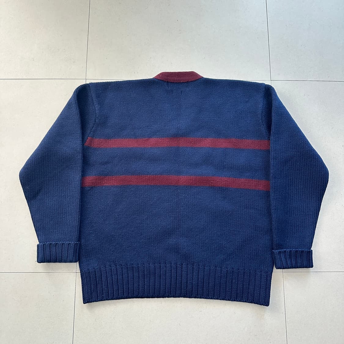 90s 빈티지 폴로 스포츠 울 100% 브이넥 스웨터 (105)  상품이미지7