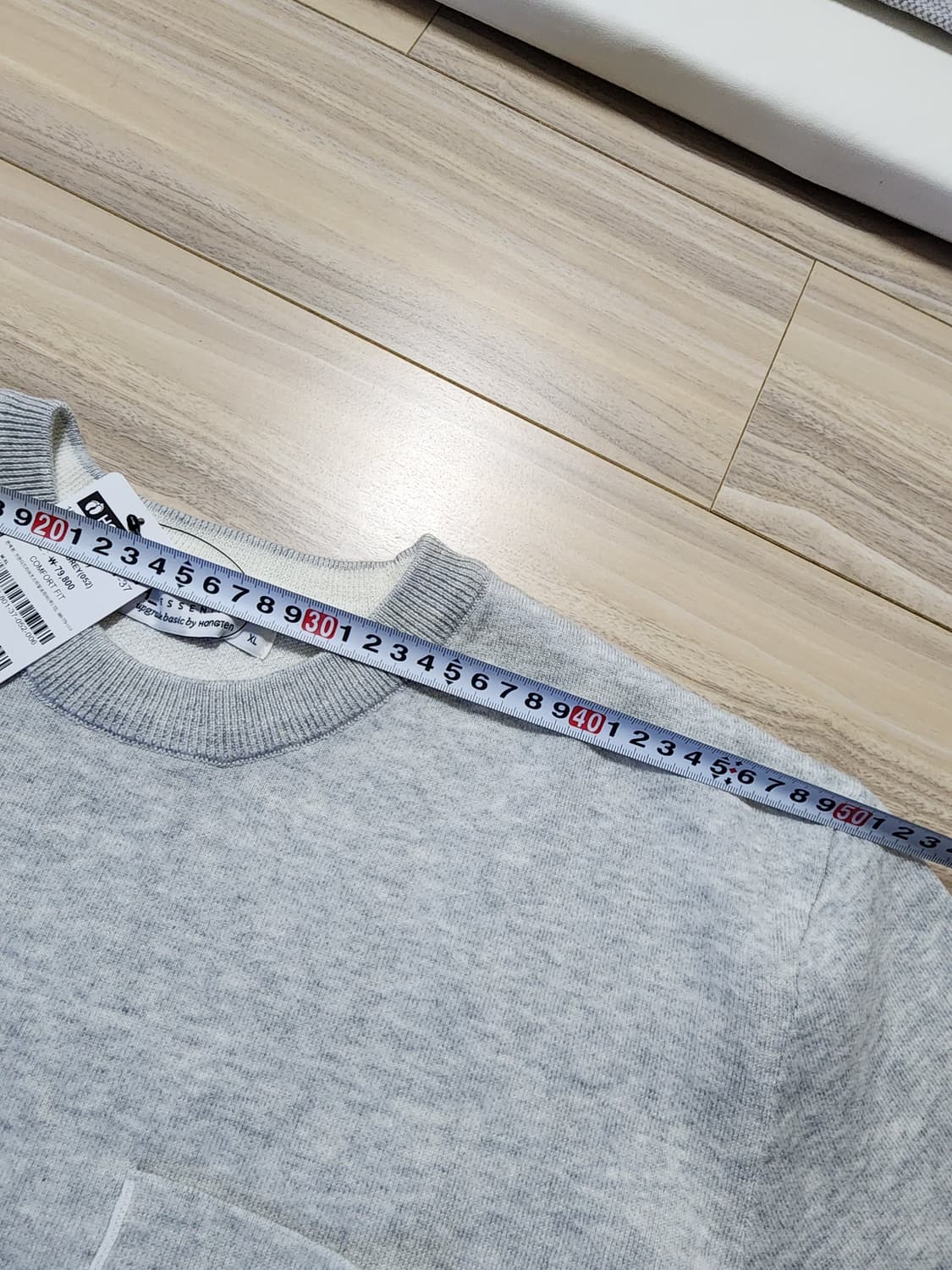 행텐라운드니트티셔츠그레이xl 상품이미지5
