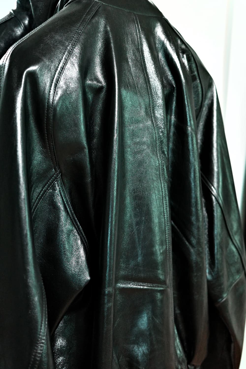 STU  LAMBSKIN LEATHER JACKET in black L 상품이미지3