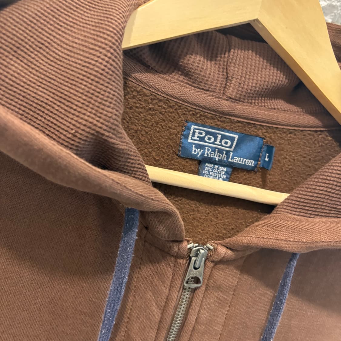 90s 폴로 빈티지 브라운 후드집업 상품이미지2