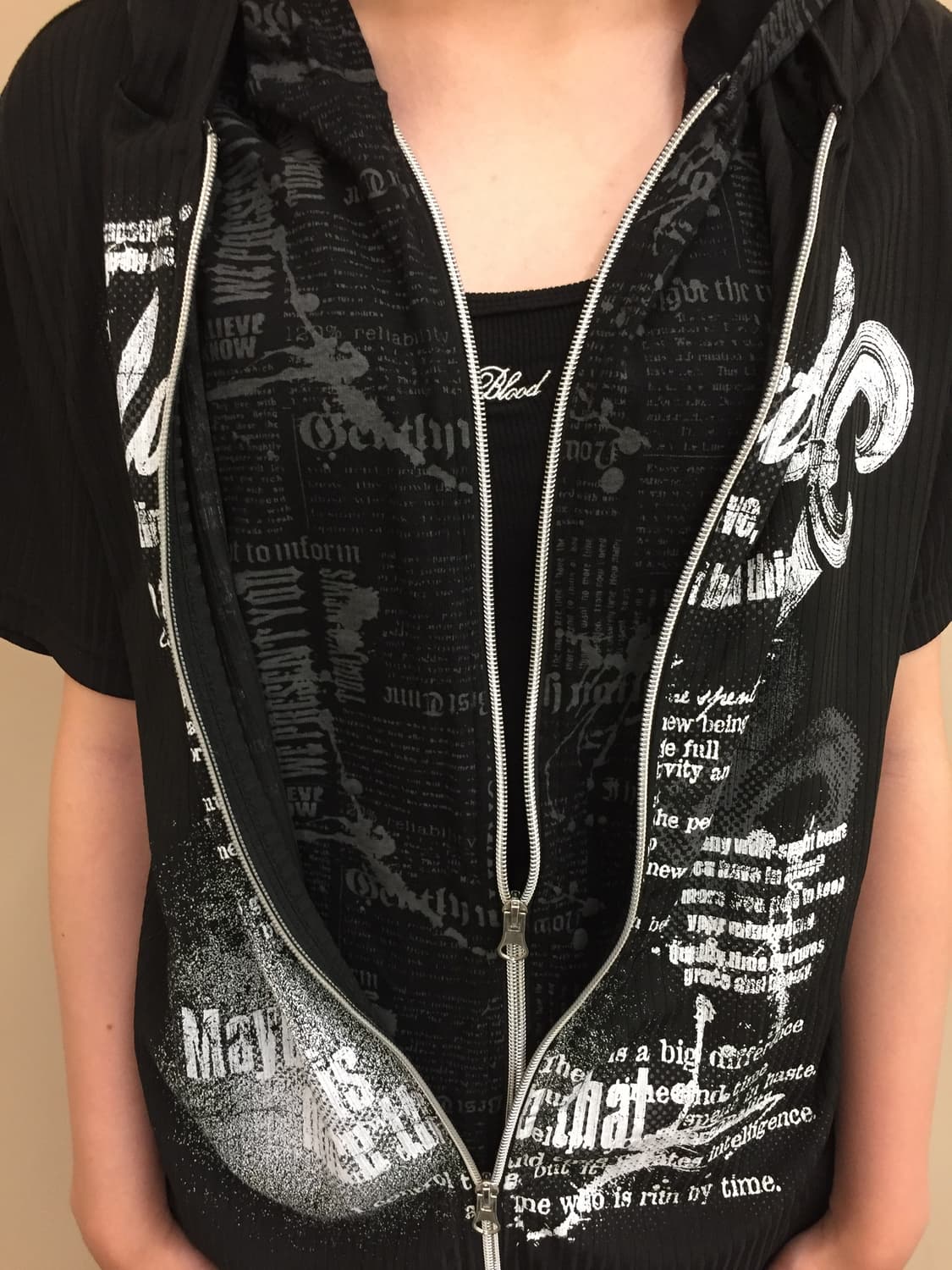 Beaumont carr 2 zipper punk half hoodie 상품이미지4
