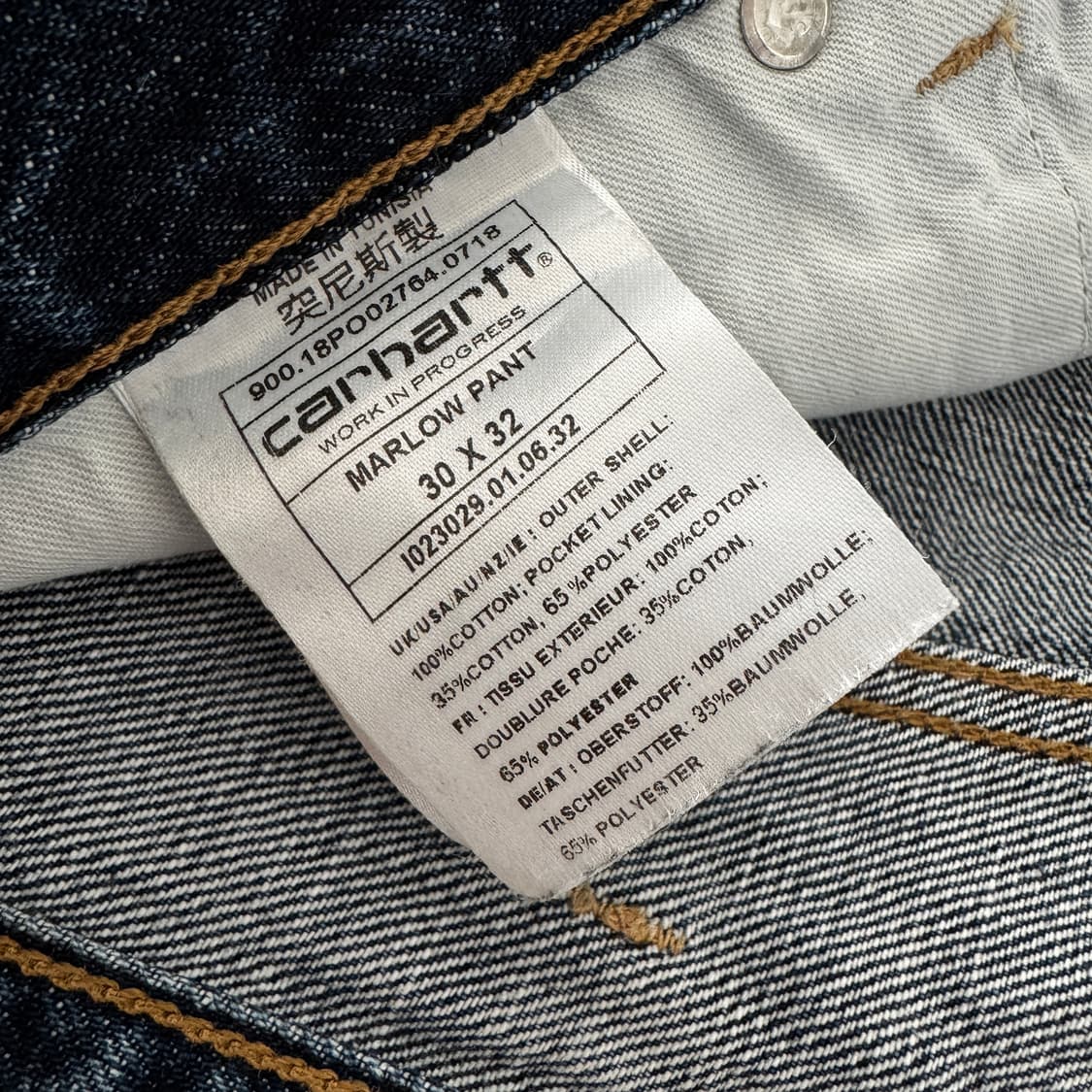 칼하트 WIP Marlow 데님 신품 30x32 상품이미지7
