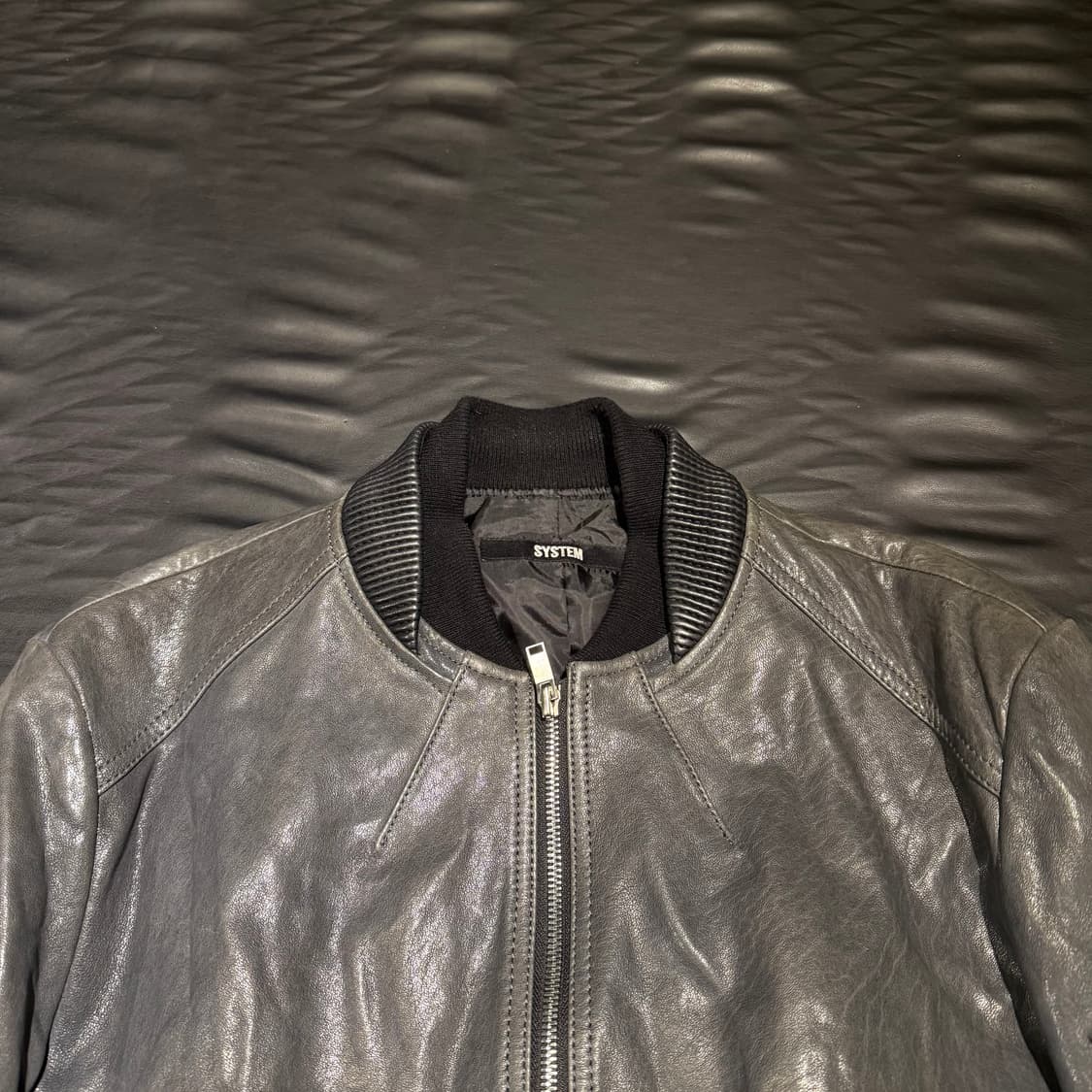 시스템 레더 봄버자켓 상품이미지3