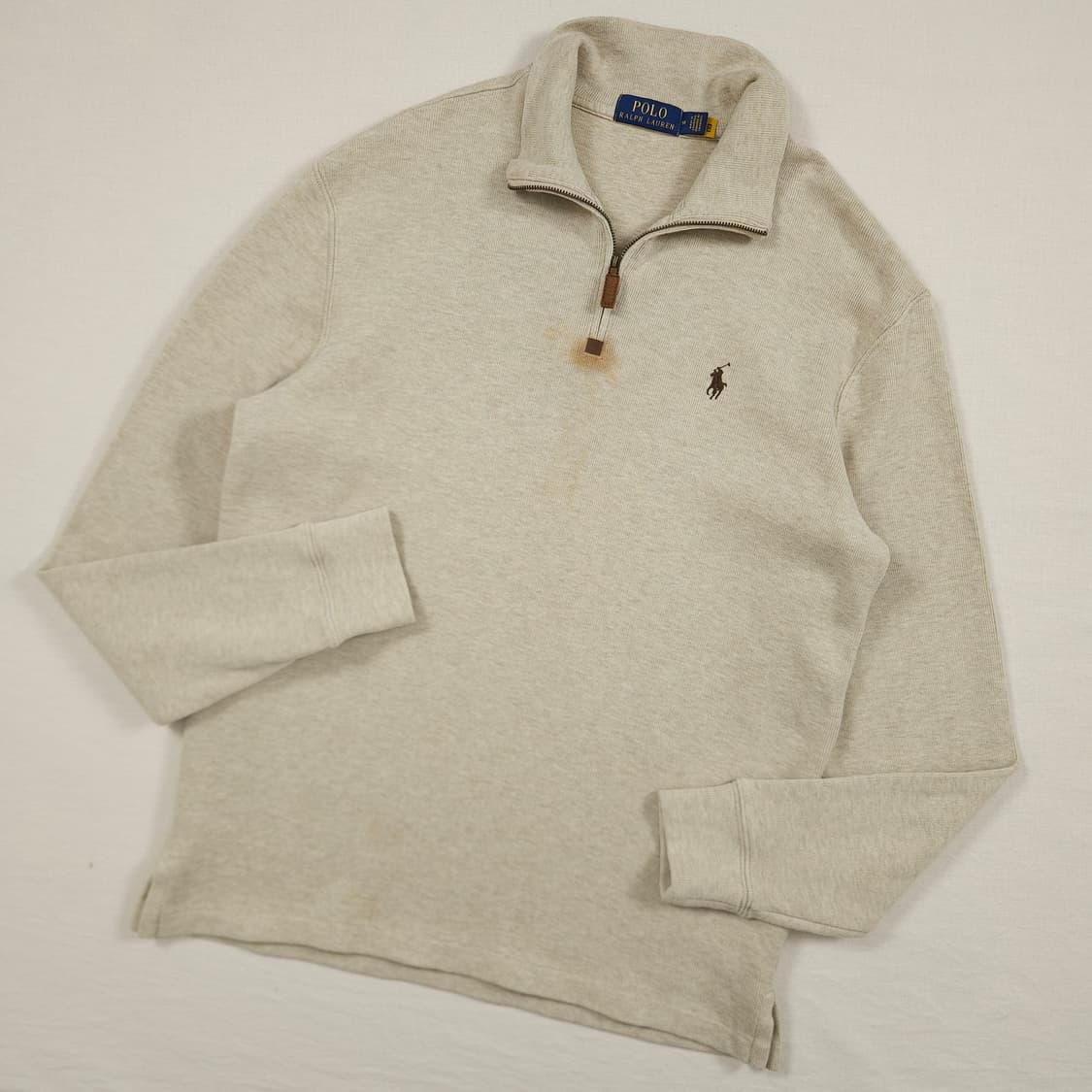 L(100) 폴로 랄프로렌 신형 반집업니트 오트밀컬러 상품이미지2
