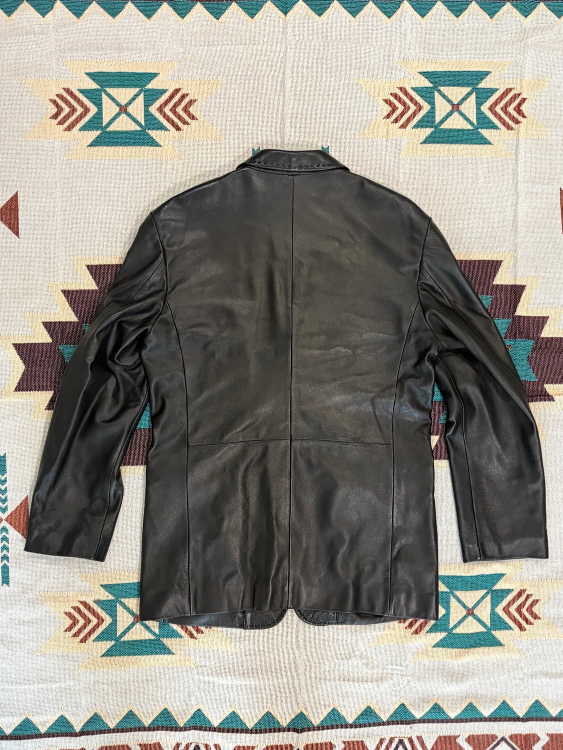 Comodo 양가죽 3버튼 레더 블레이저 카코트 상품이미지5