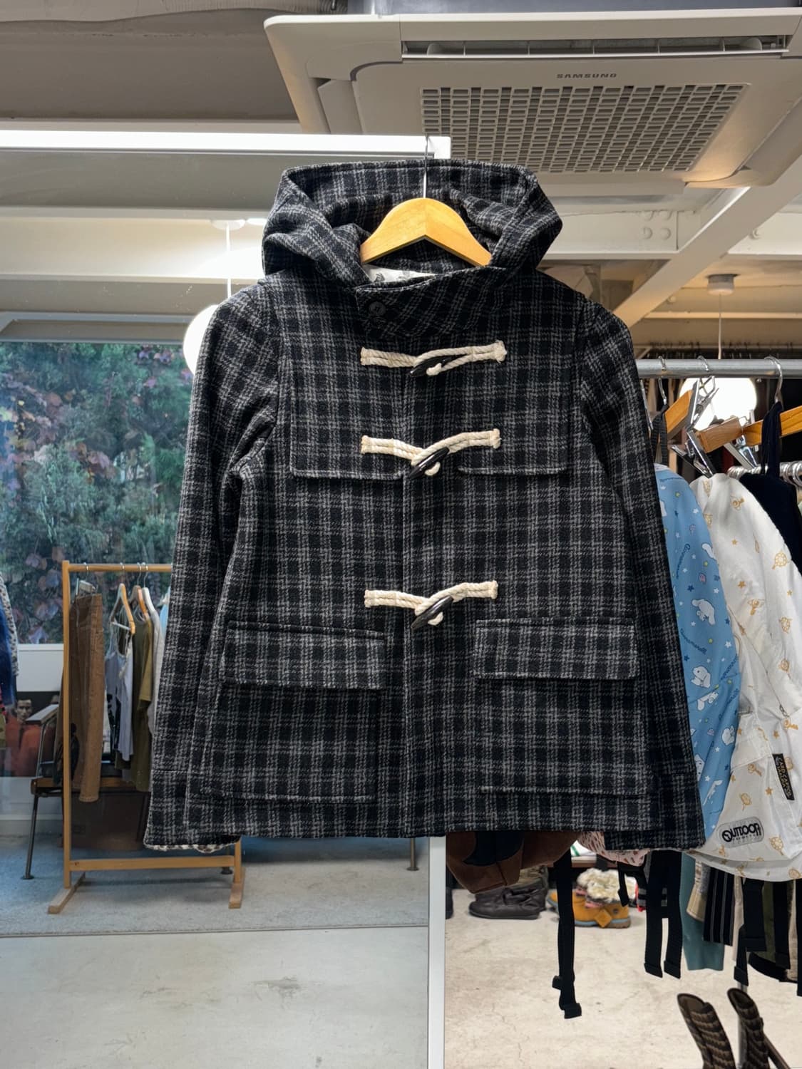 Factotum 체크 더플 코트 상품이미지1