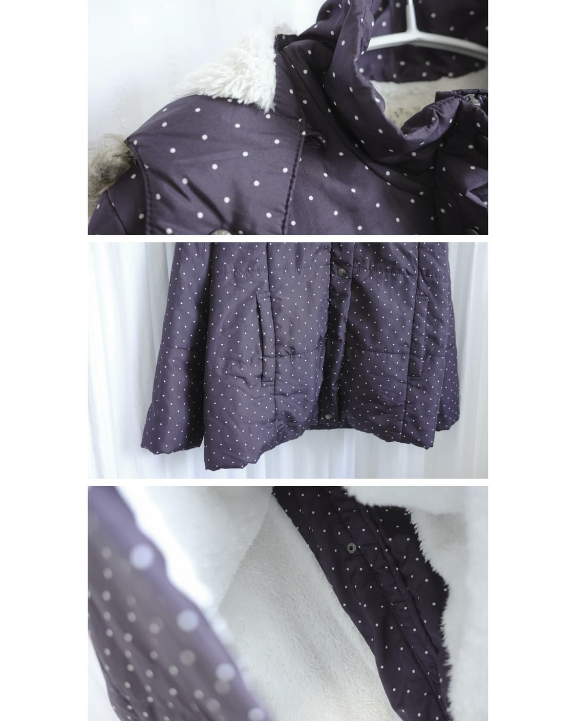 Purple dot fur jacket 상품이미지5