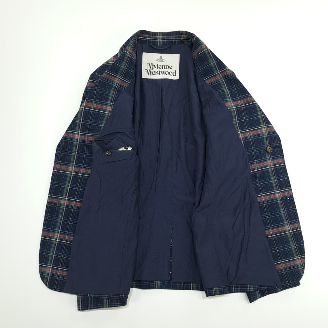 CN720 L 비비안웨스트우드 브리티시 타탄체크 코튼자켓 블레이저 상품이미지6