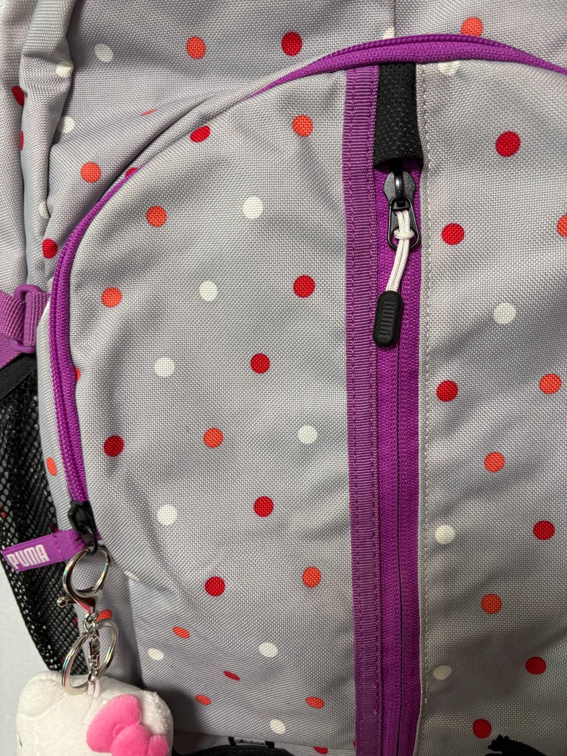퓨마 퍼플 도트 백팩 일본 빈티지 가방 체크 상품이미지2