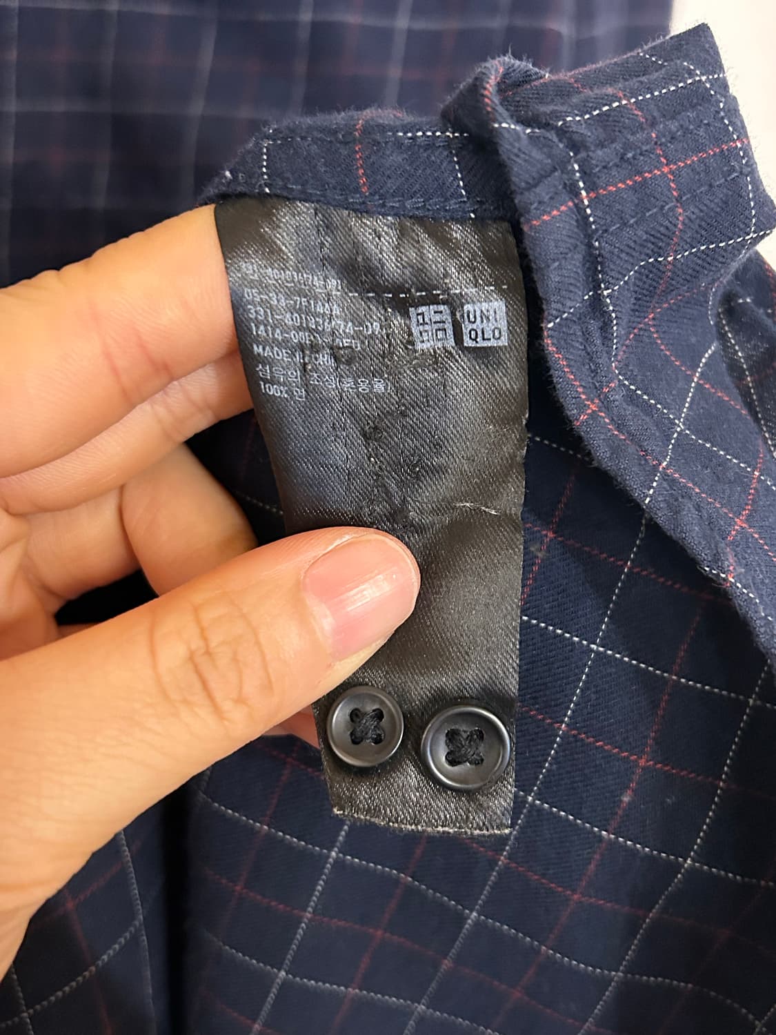 UNIQLO 유니클로 남성 체크 셔츠 L  상품이미지4