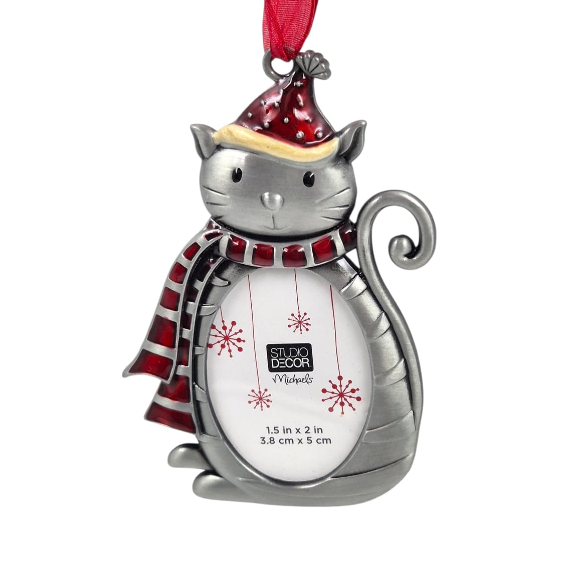 미국 미카엘스 실버 고양이 크리스마스 액자 상품이미지1