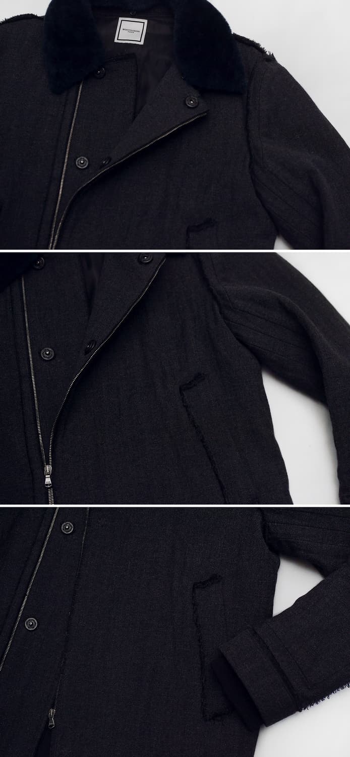 우영미 파리 무톤 카라 트위드 집업 패딩 자켓 (48 / 95-100) 상품이미지8