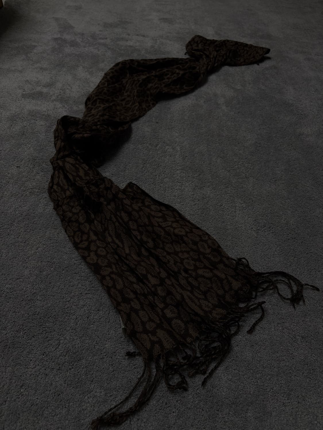 Vintage v-kei punk mood leopard scarf 상품이미지1