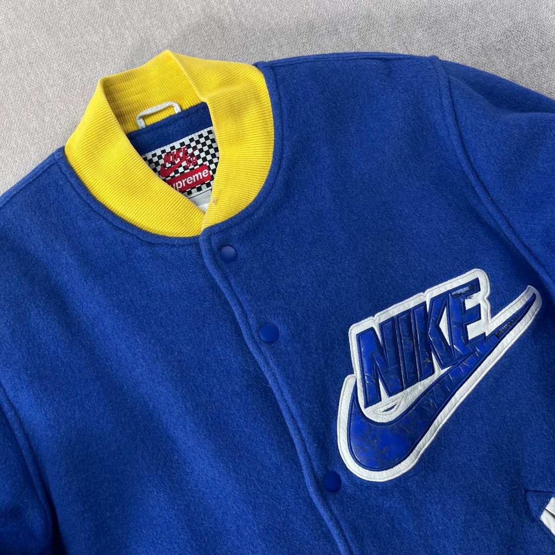 100 나이키 X 슈프림 스타장 슈나장 블루 2007 바시티 자켓 상품이미지3